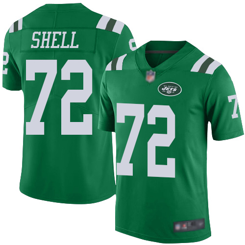 New York Jets Limited Green Youth Brandon Shell Jersey NFL Football #72 Rush Vapor Untouchable